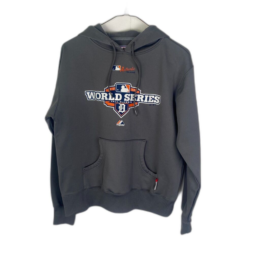 Detroit Tigers 2012 World Series Sweatshirt MLB Authentic Woman's S Grey Hoodie